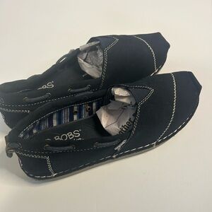 BOBS 33673 by Skechers CHILL ROWBOAT Yoga Comfort Shoes Navy womens Size 7.5
